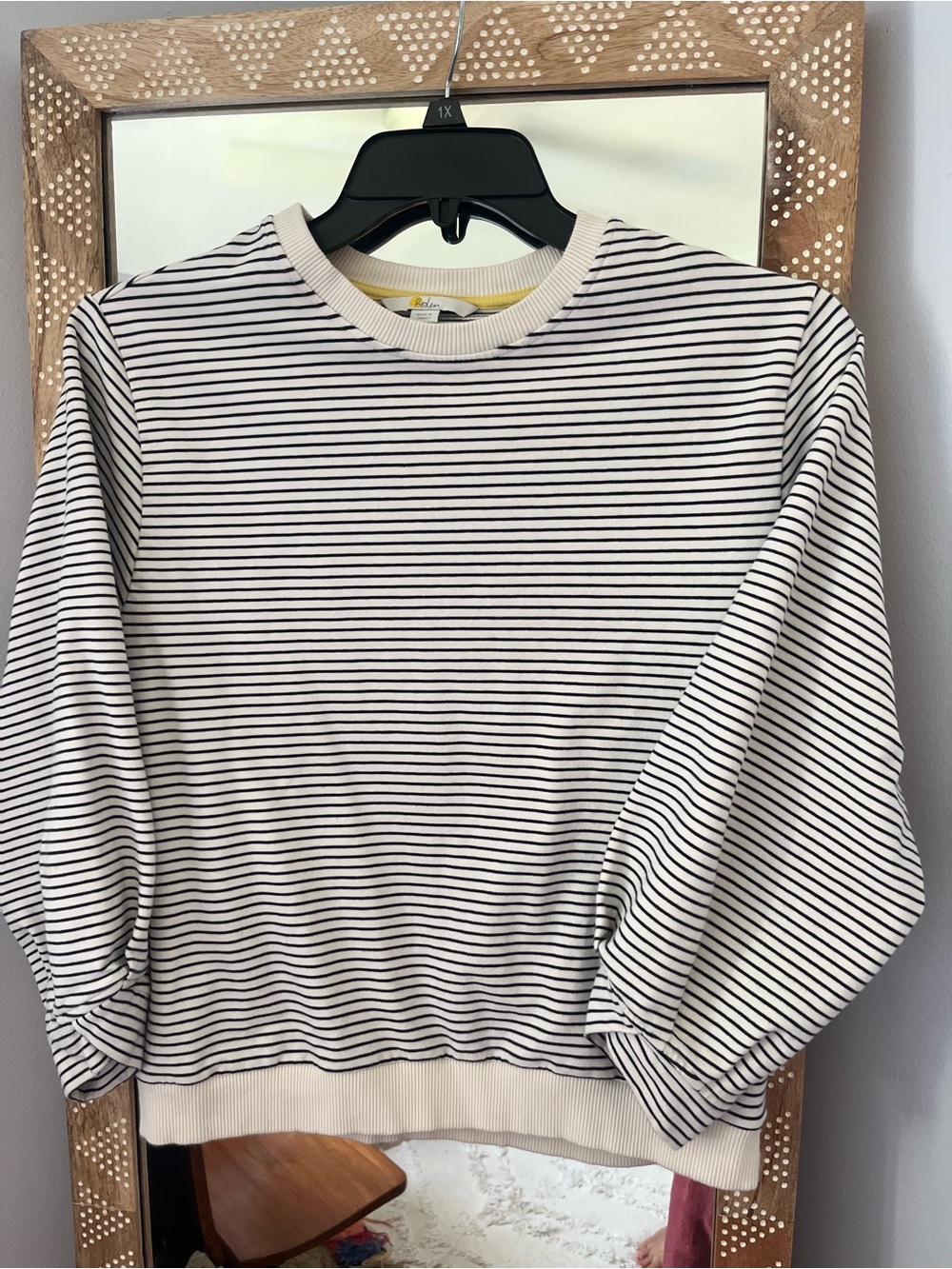 Boden Striped Crewneck Sweatshirt